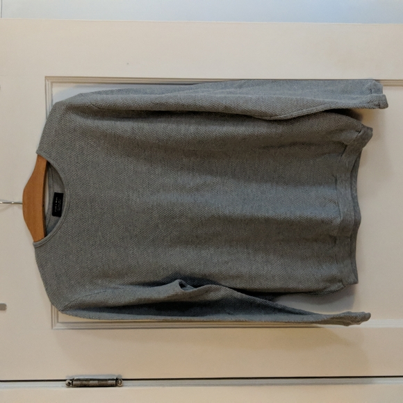 Zara Shirts Zara Mens Greygray Crewneck Thermal Long Sleeve Size L